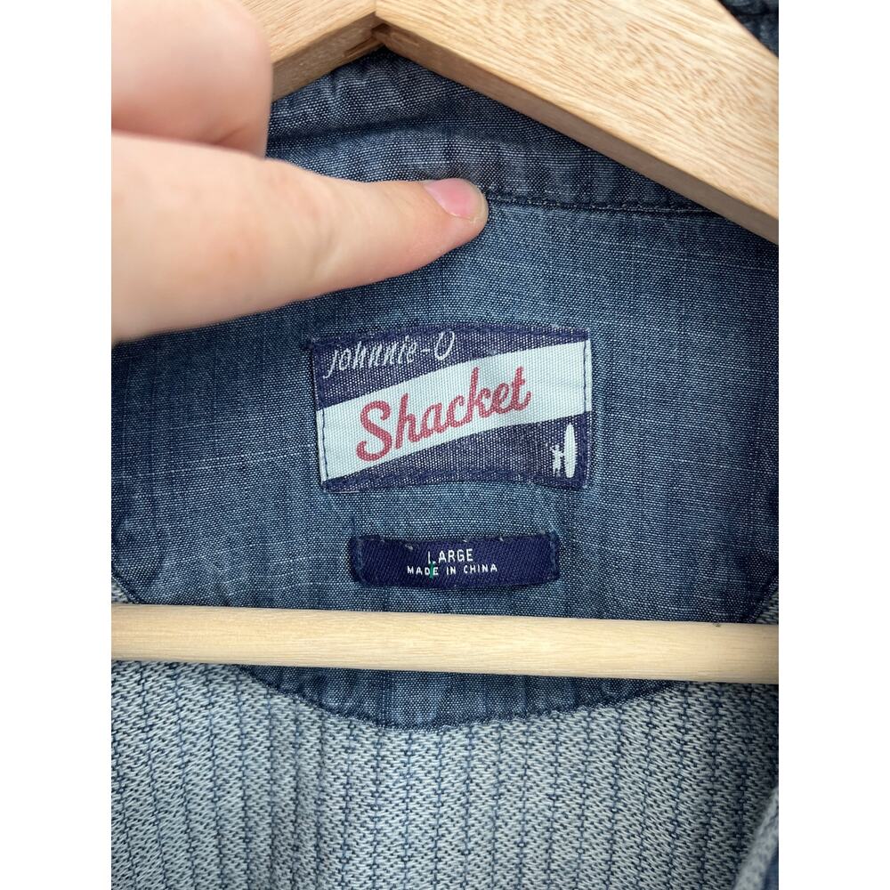 Johnnie-O Men's Haskell Indigo Dyed Quilted Shirt Jacket Shacket Casual - Large - Picture 5 of 16